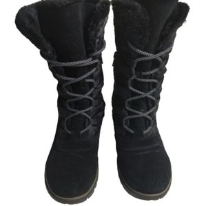 black suede winter boots